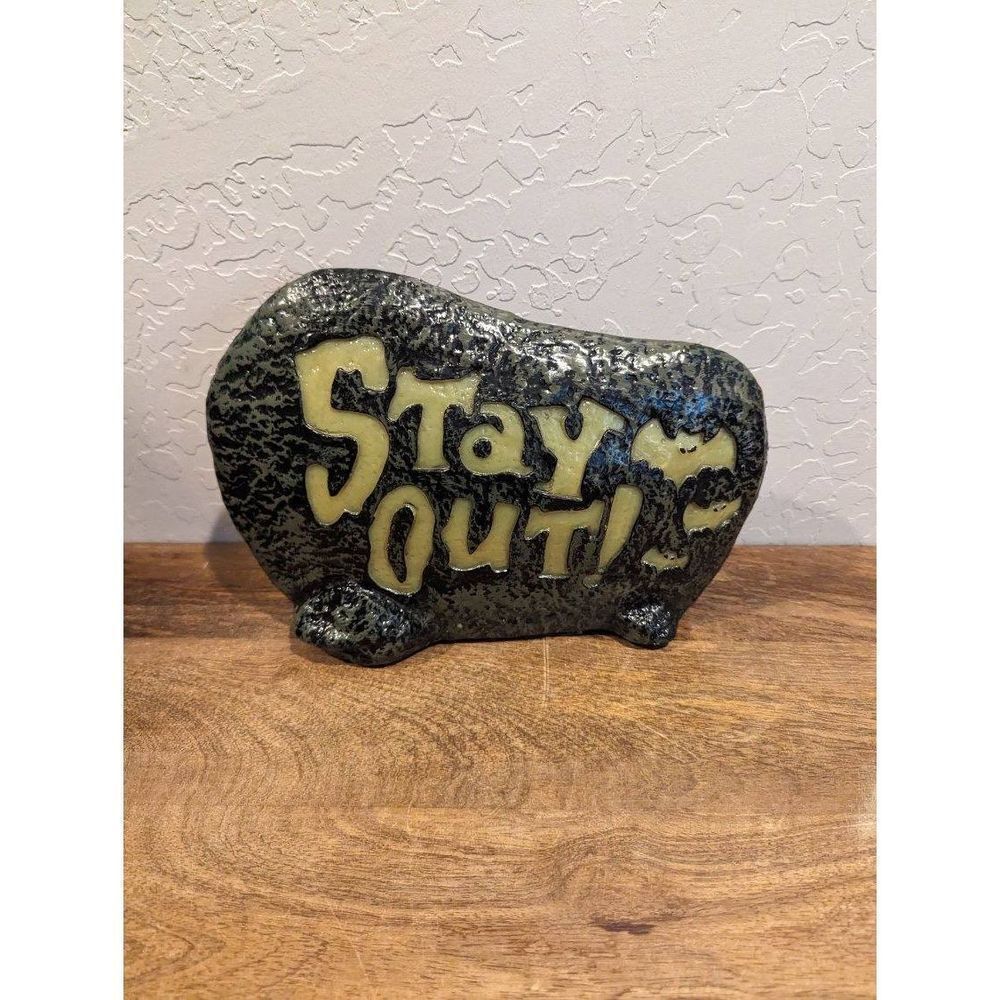 Halloween Decorative Rock With Glow In The Dark Letters. 11”x 9”